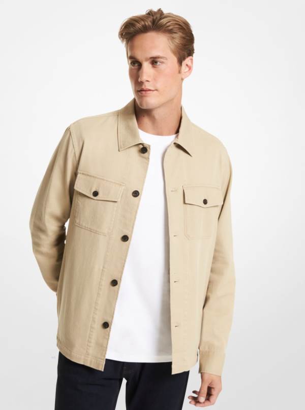 Panske Bundy Michael Kors Stretch Cotton Shirt Hnede Čierne - Oblecenie Michael Kors Lacne | JDYWO-3024